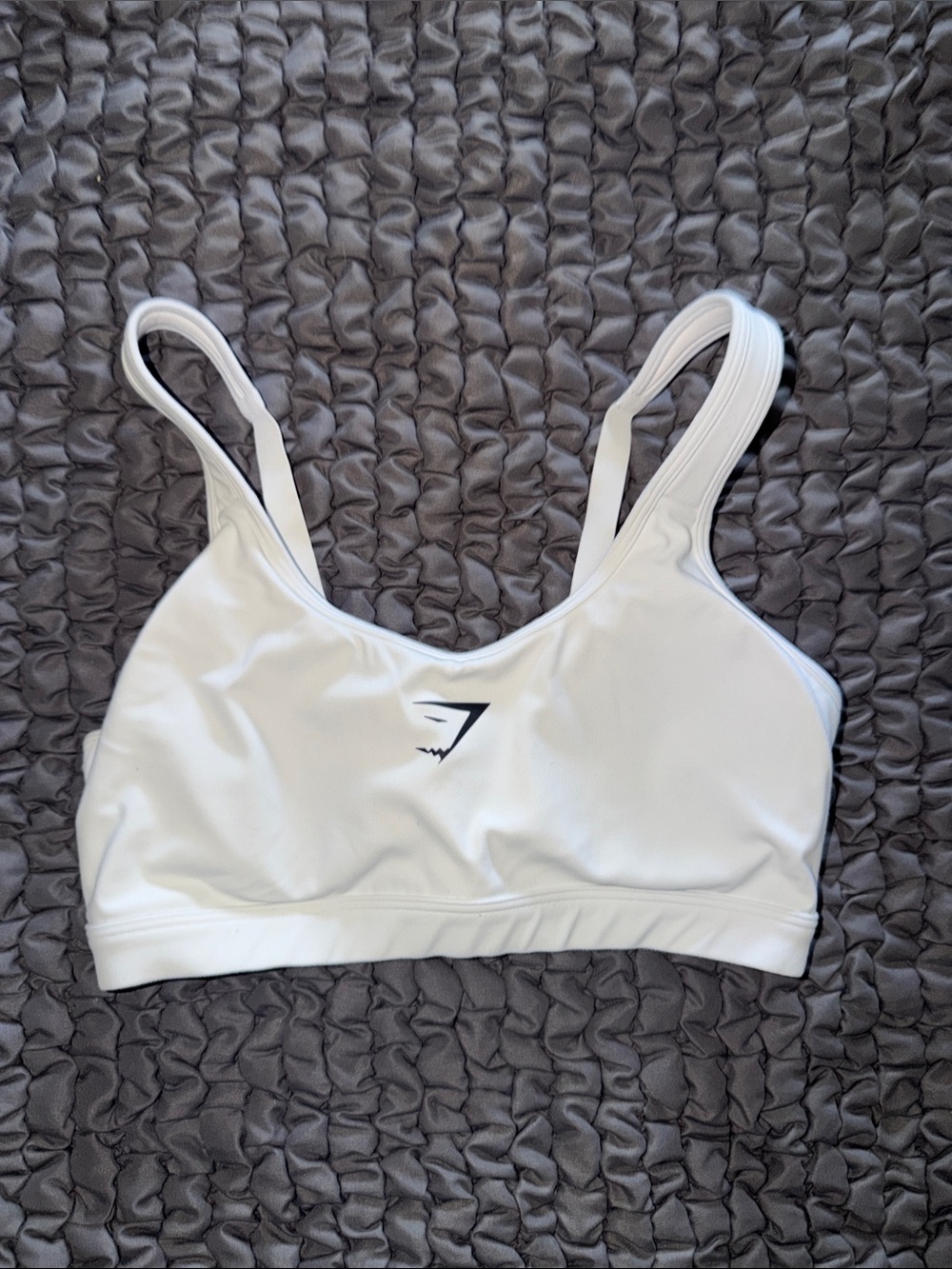 Gymshark White Athletic Padded Sports Bra with Logo